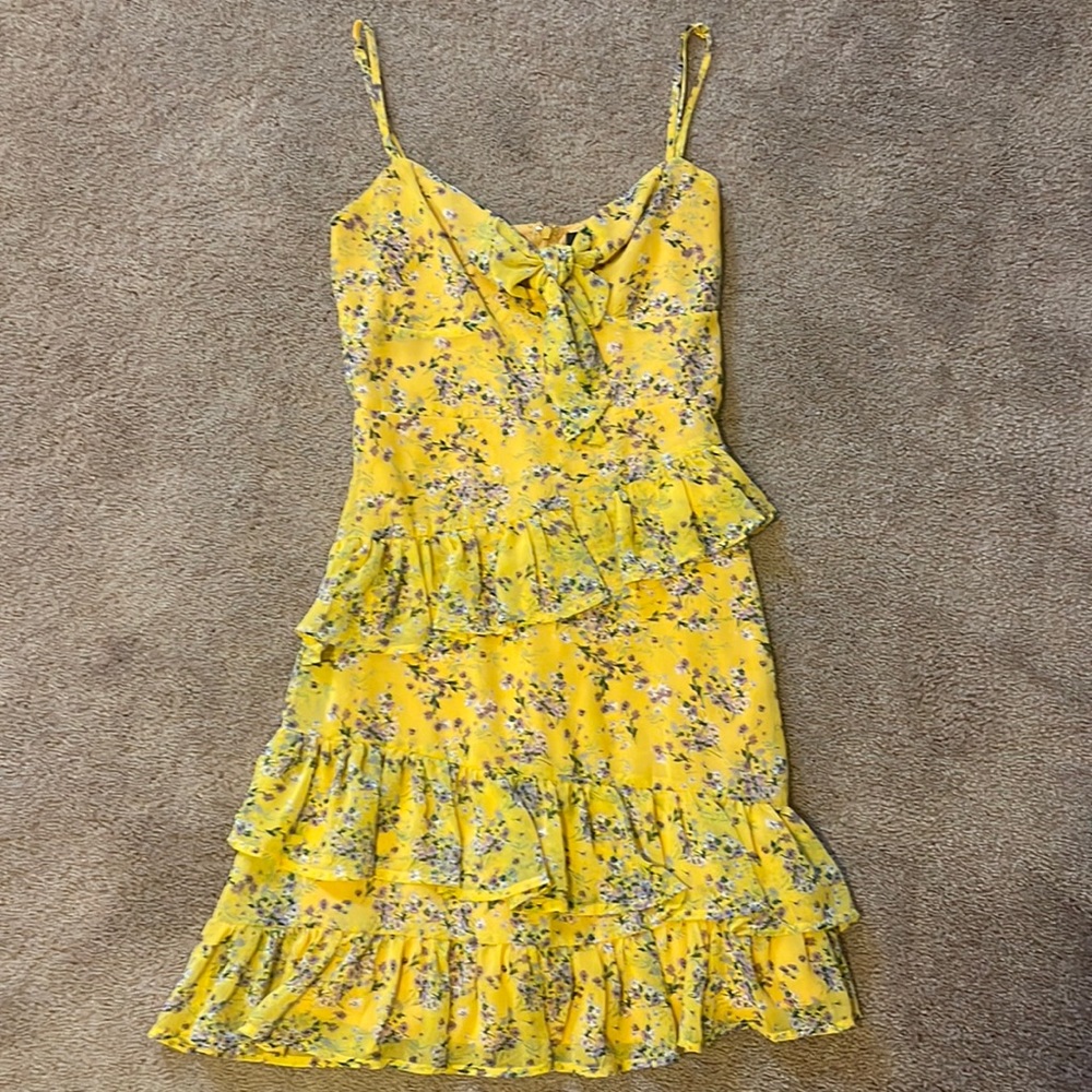 Yellow floral Lulus dress
